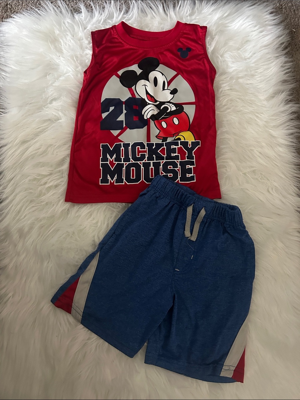 Disney Mickey Mouse Red & Blue Boys Matching Set size 5t